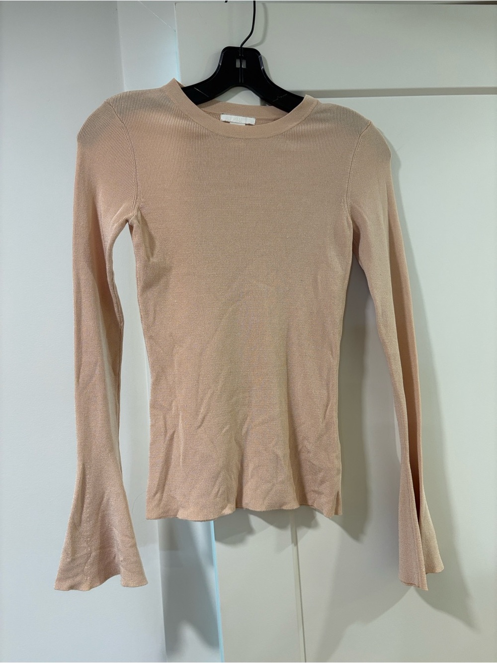 H&M Long Sleeve Crewneck Top - Light Blush
